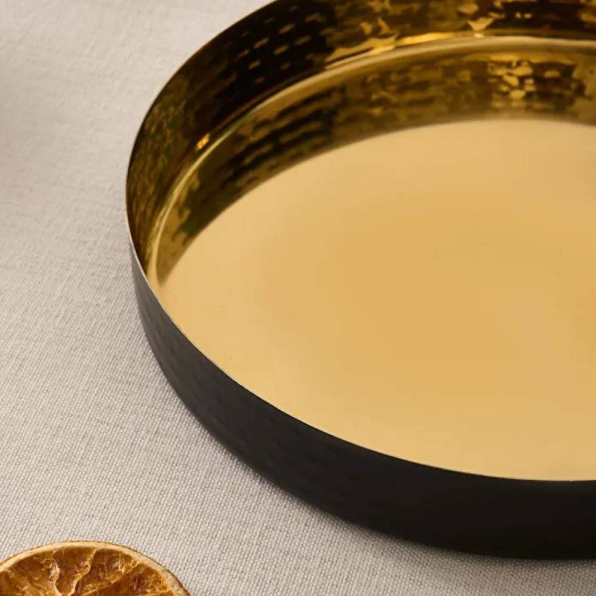 Karaca Arven Decorative Tray 26 Cm - Black/ Gold