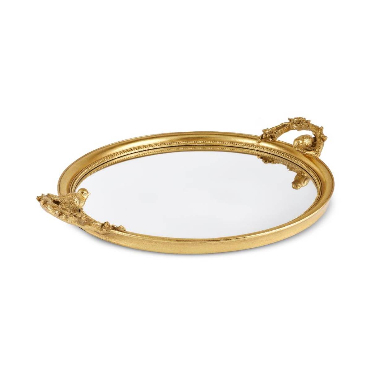 Karaca Vilma Gold Mirror Base Decorative Tray 50 Cm