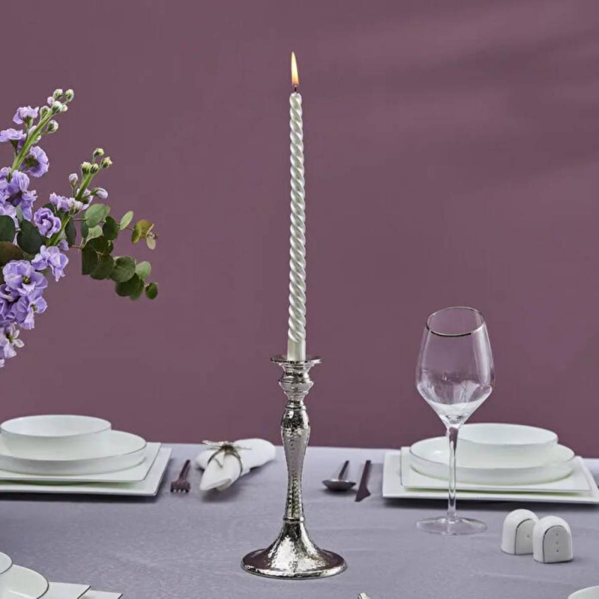 Karaca Home Rena Candlestick 22 Cm - Silver