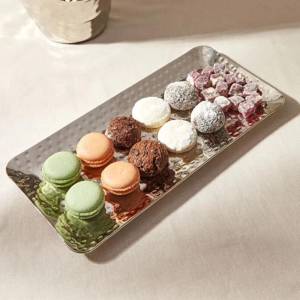 Karaca Home Loren Rectangular Decorative Tray 33×15 Cm - Silver