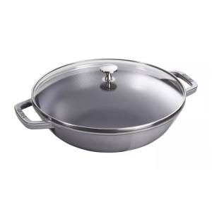 Staub Cookware Wok Round Graphite Grey 37 Cm Cast Iron
