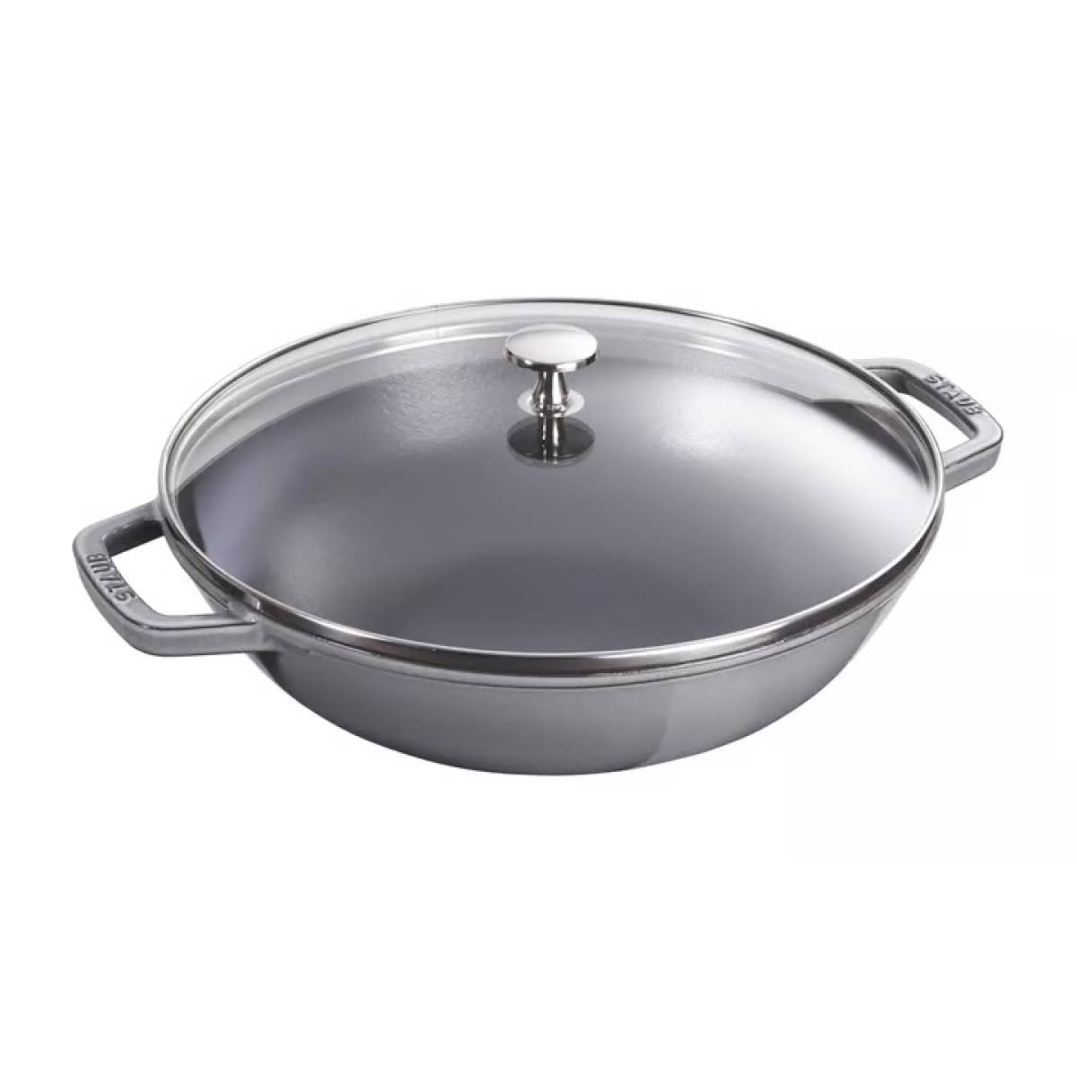 Staub Cookware Wok Round Graphite Grey 37 Cm Cast Iron