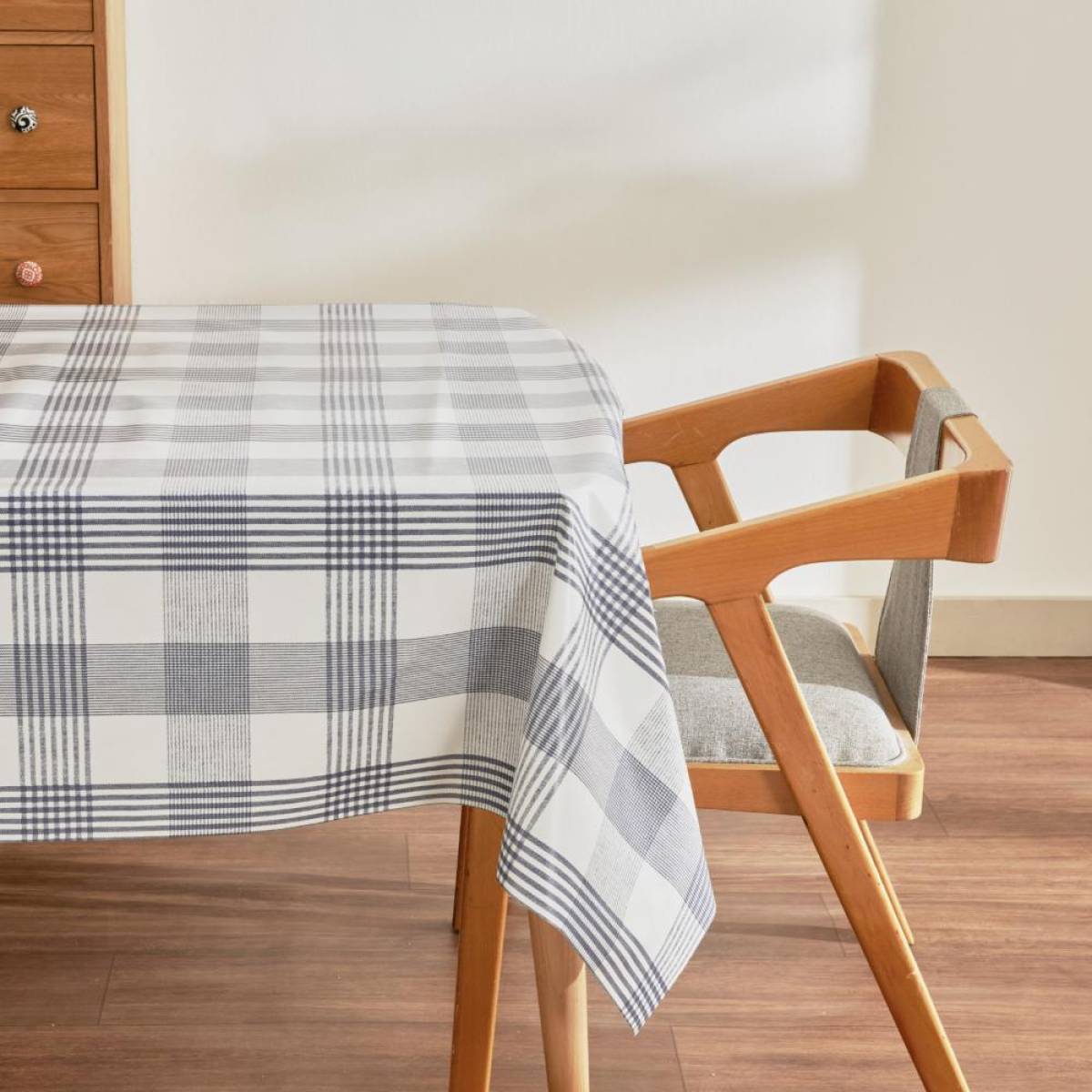 Karaca Home Luna Plaid Pvc Tablecloth 140x200 Cm - Blue/white