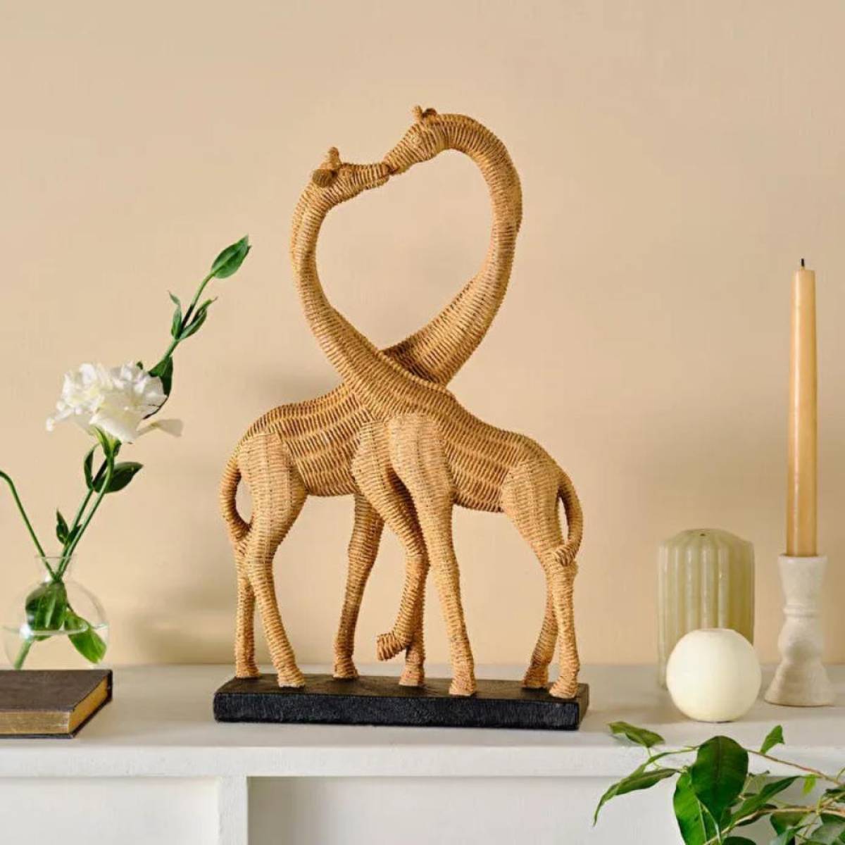 Karaca Majorca Giraffe Figurine - Natural Beige