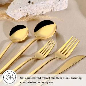 Karaca Orion 30-piece Cutlery Set For 6 People - Shiny Gold | 18/10 Stainless Steel (304 Grade), 153.03.08.1902