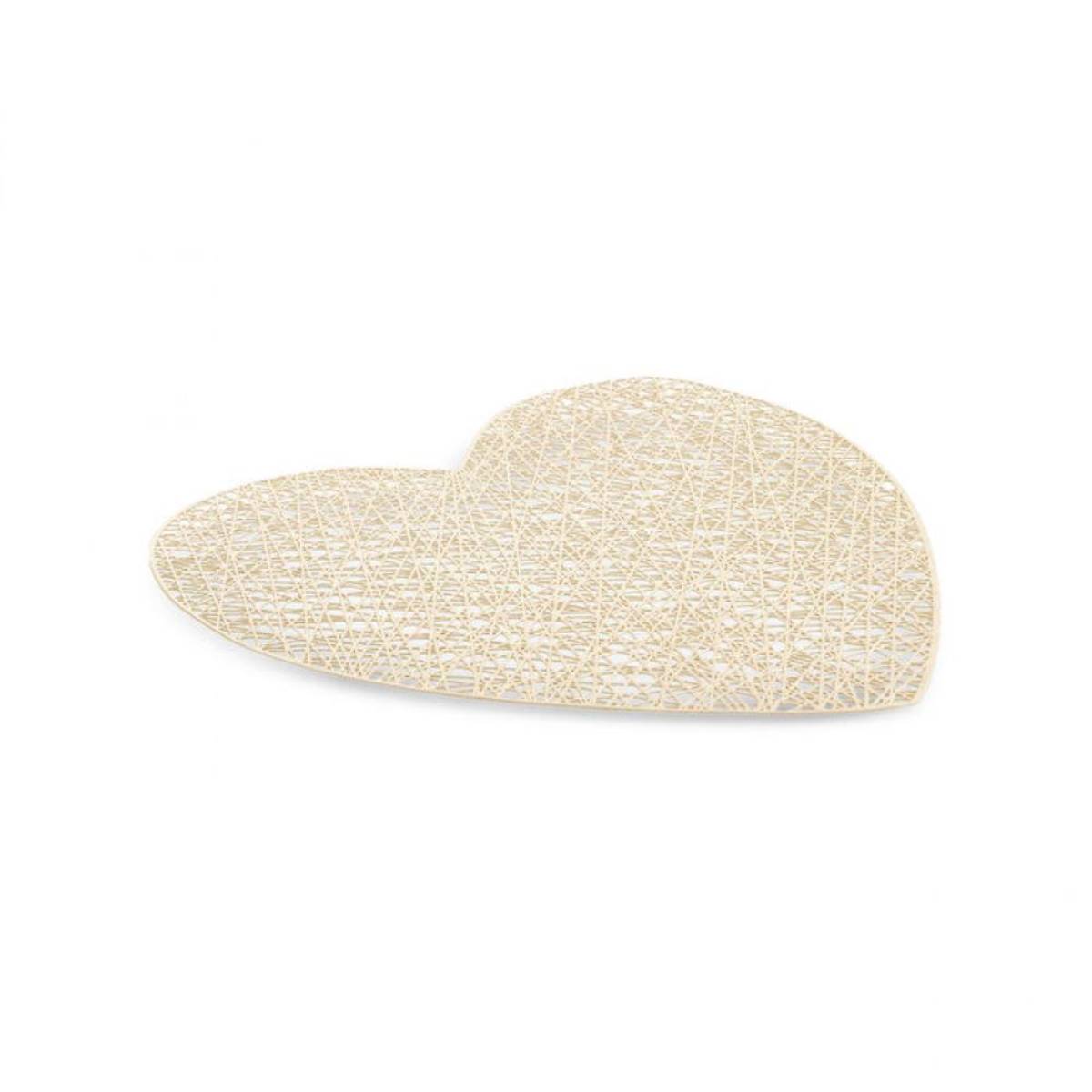 Karaca Home 2-piece Heart-shaped Placemat Set - Gold