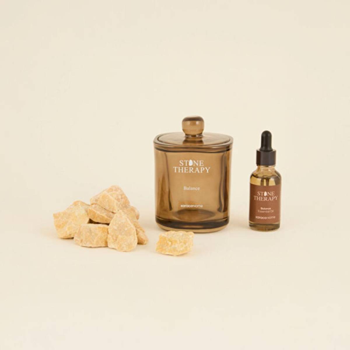 Karaca Home Stone Therapy Crystal Scent Stone Set - Balance | Herbal Aromatherapy Diffuser