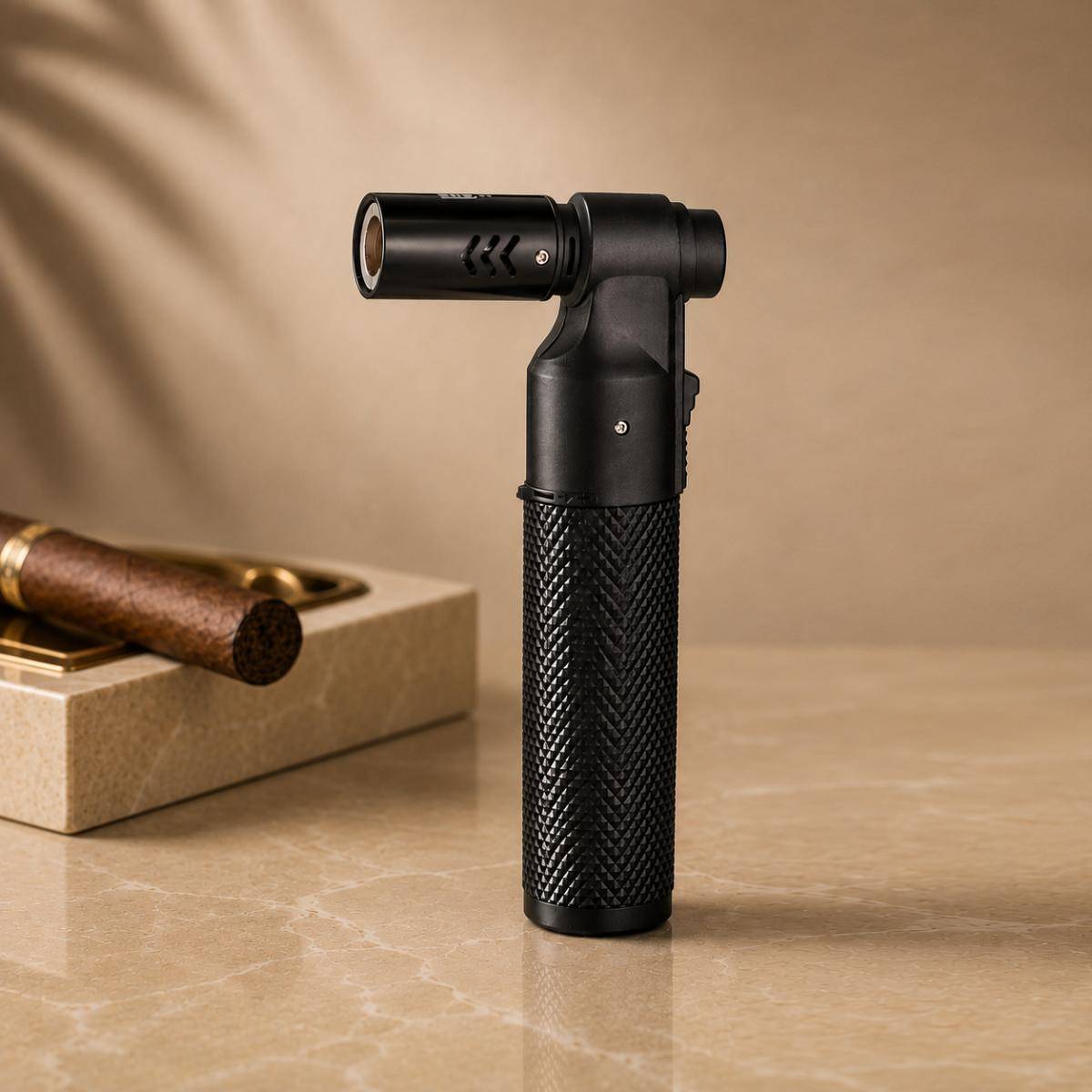 Hemingway Carbon Fiber Jet Flame Cigar Lighter – Black, 803bk