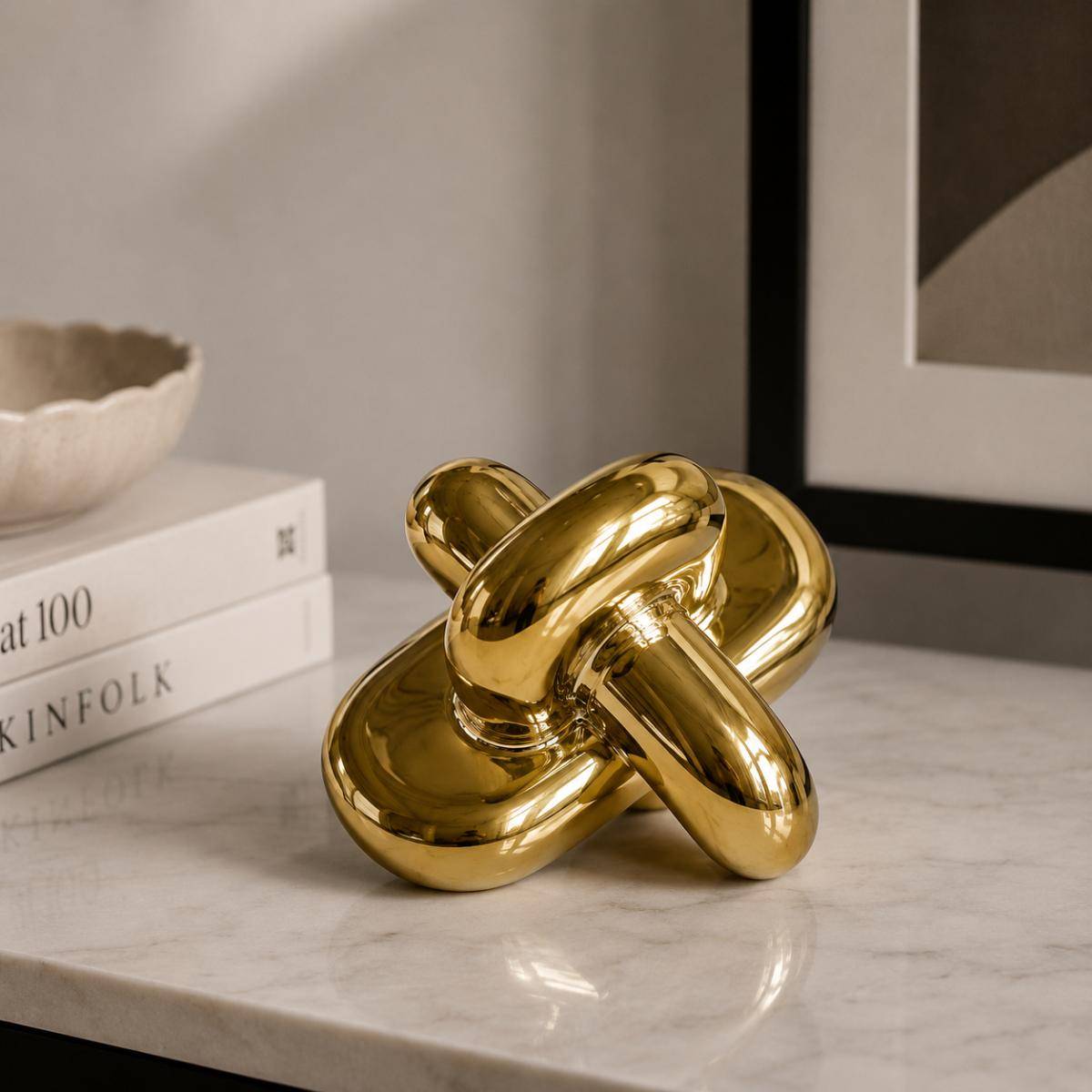 Golden Knot Ceramic Decorative Object, SK537G
