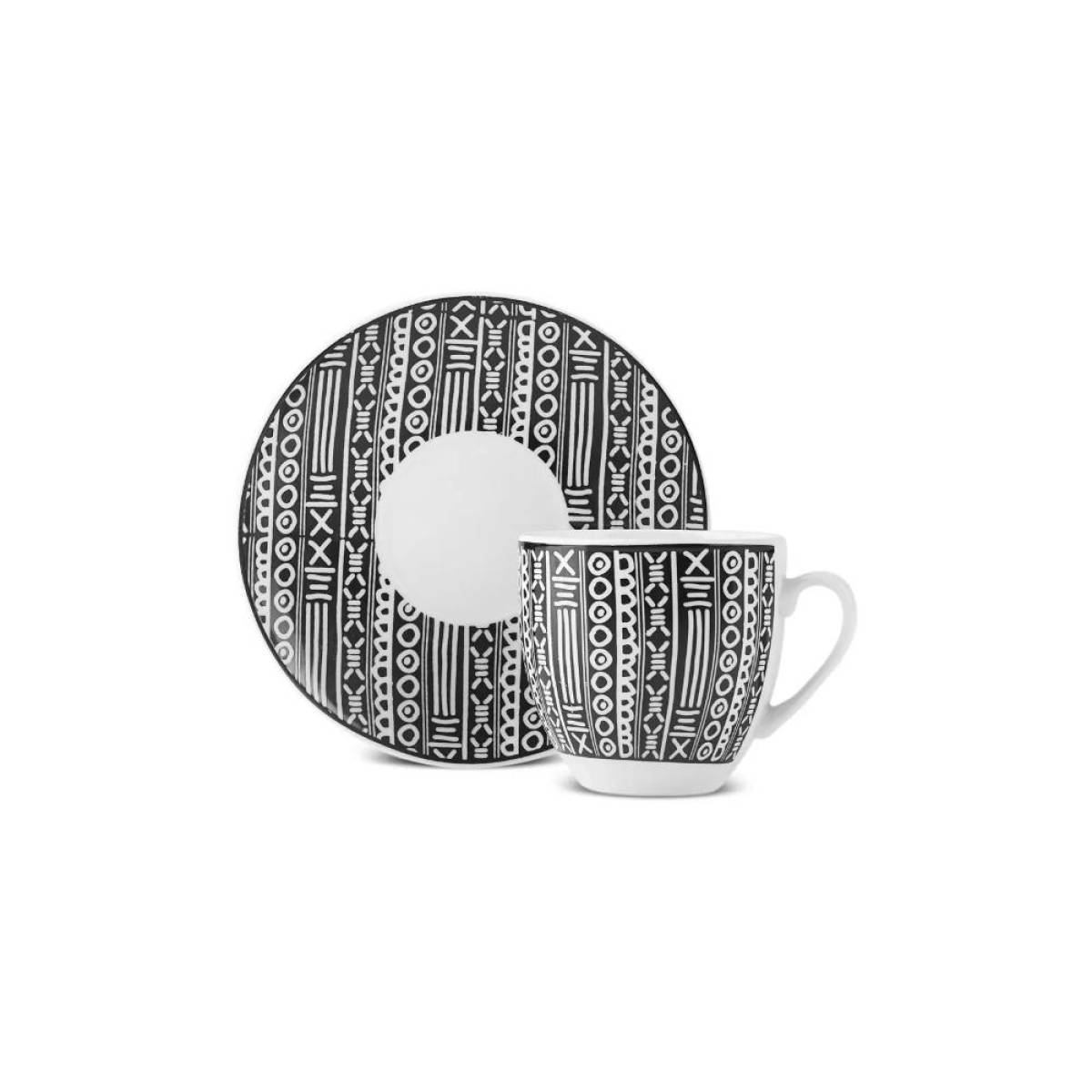 Karaca Altos 6-piece Coffee Cup Set With Metal Stand - 90 Ml | Bone Porcelain