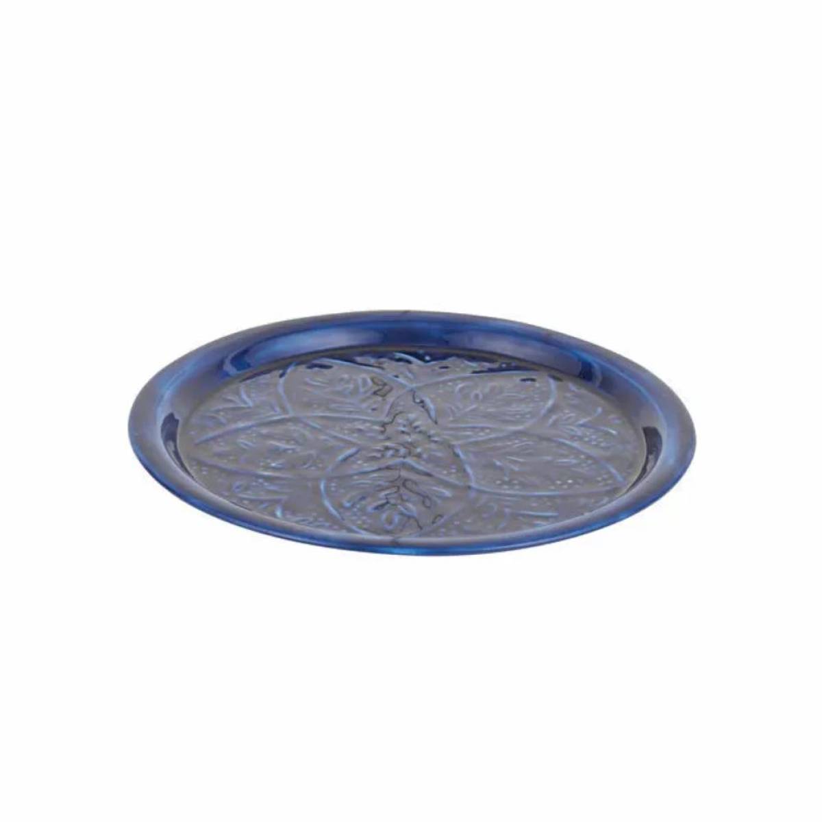 Karaca Home Donna Round Decorative Tray 30 Cm - Navy Blue