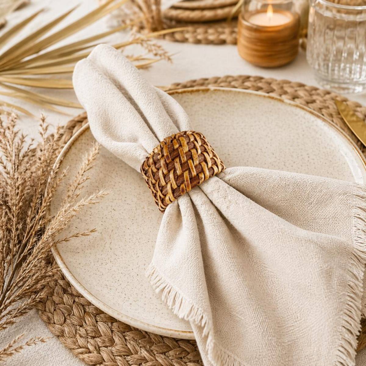 Karaca Veranda Rattan Napkin Ring  5×3 Cm