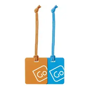 Go Travel Luggage Tags Twin Pack (Blue/Orange)