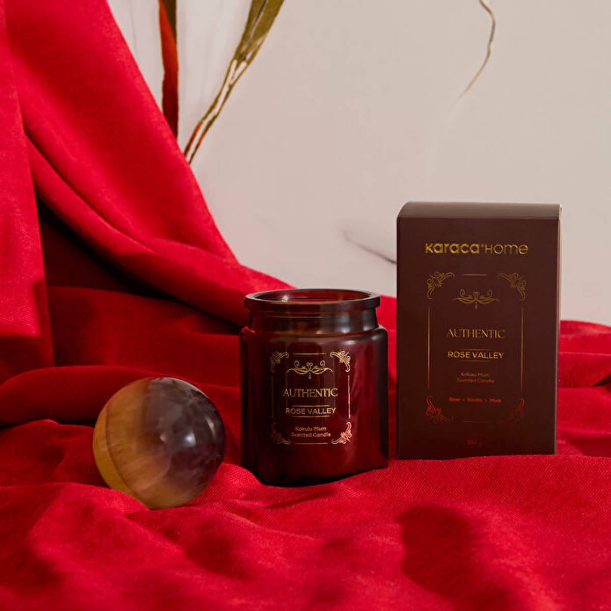 Karaca Home Authentic Series Rose Valley Scented Candle | Intense Woody Fragrance