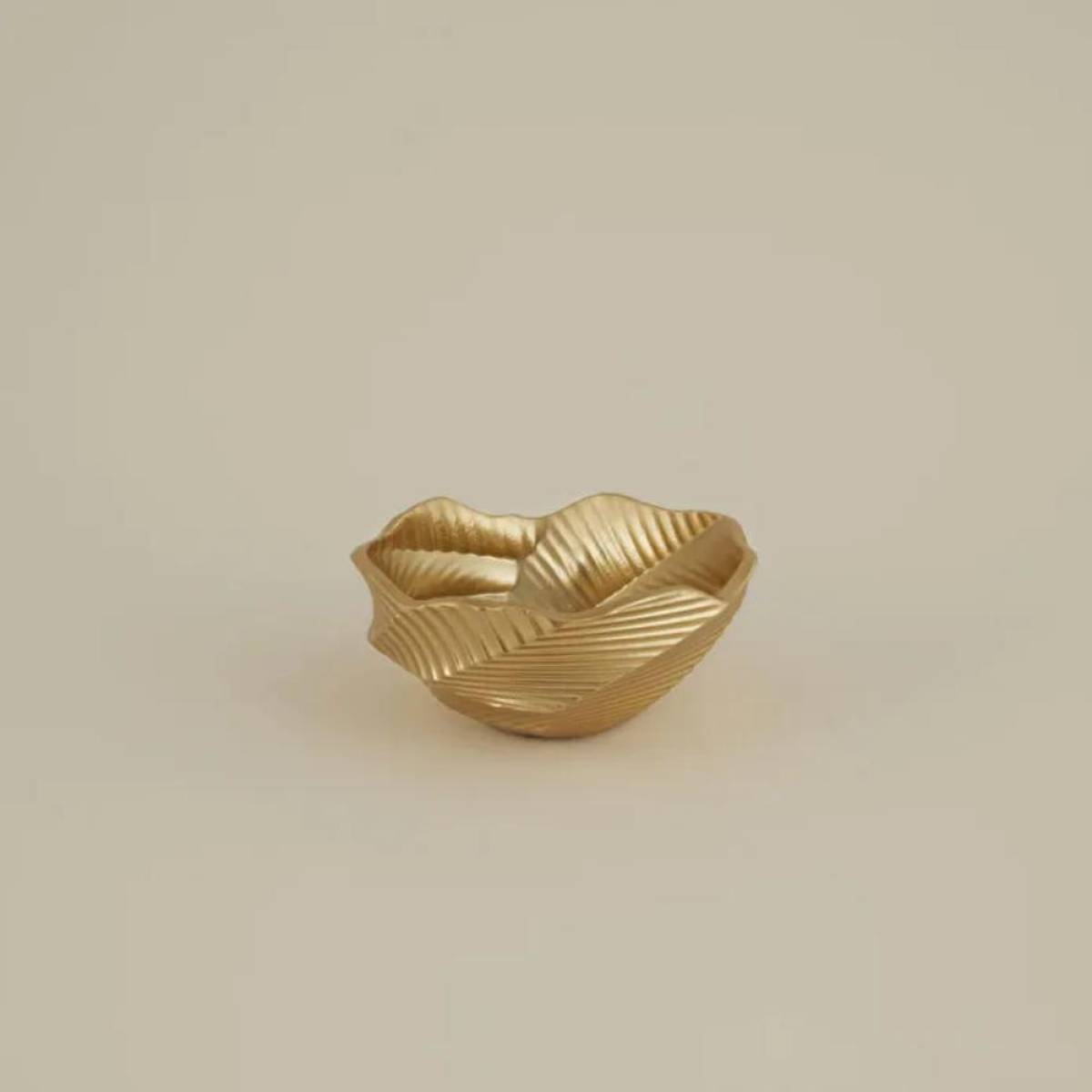 Karaca Home Lana Decorative Medium Bowl - Gold | Textured Modern Design