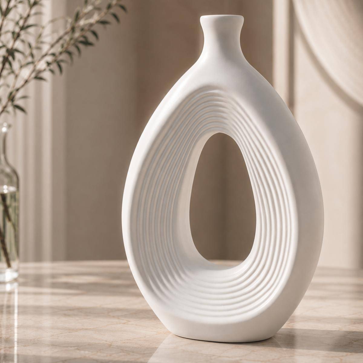 Aurelia Hollow Sculptural Vase, 2150-2WH