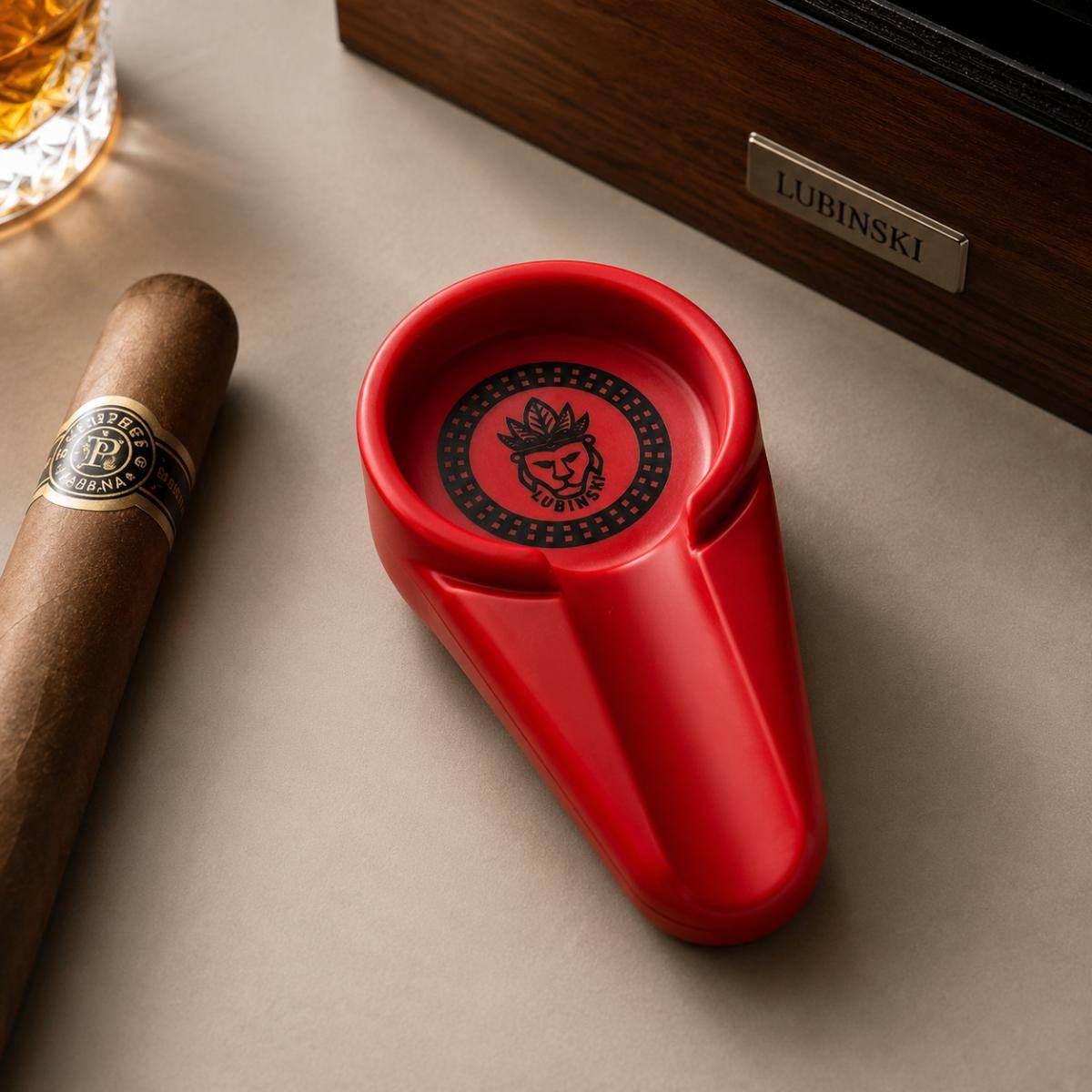 Lubinski Melamine Cigar Ashtray – Red, Yja20013rd