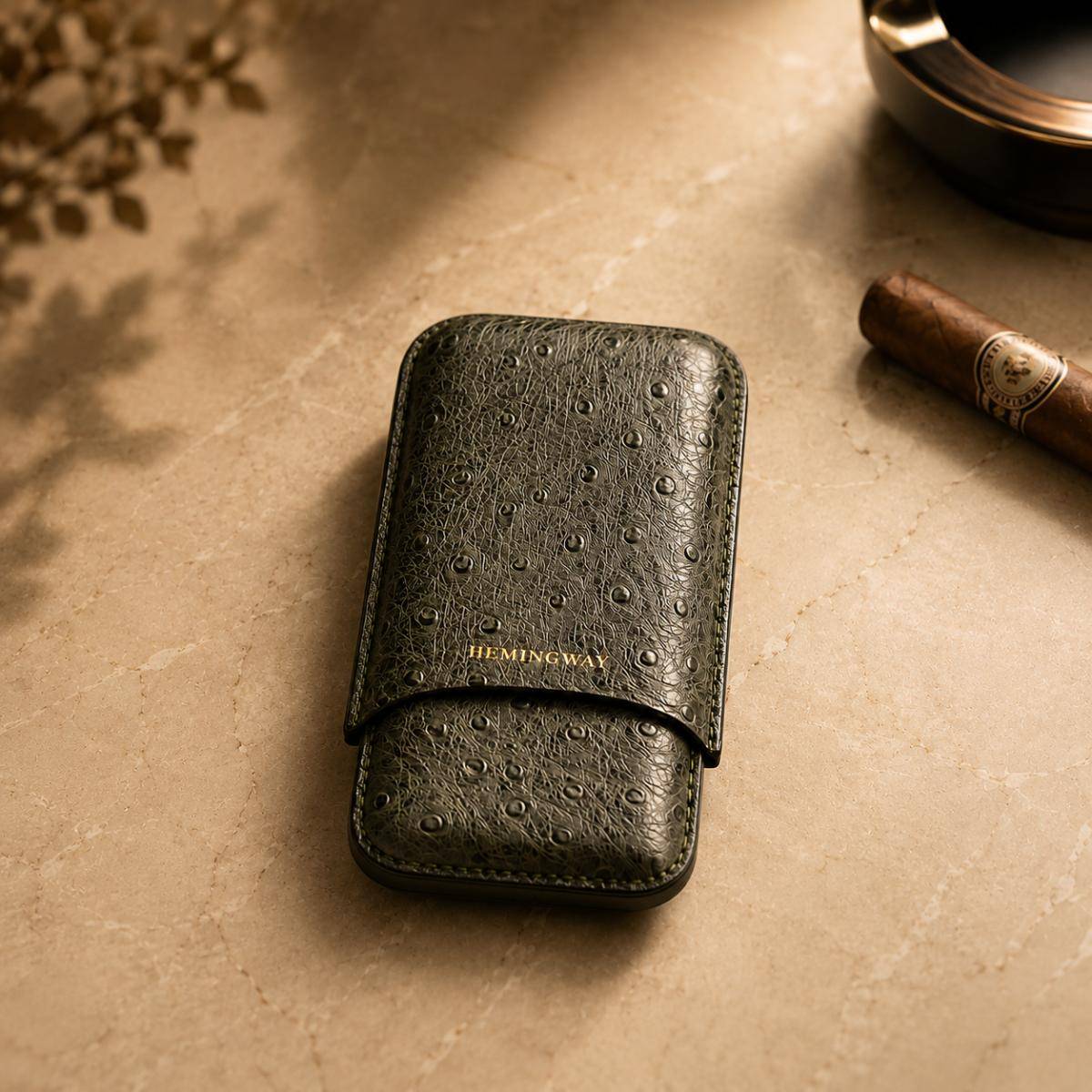 Hemingway Premium Leather Cigar Case – Holds Up To 3 Cigars, Hmw3pgy