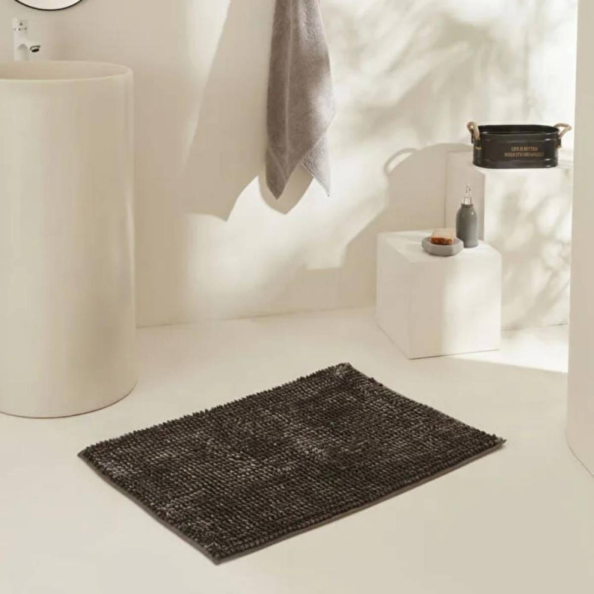 Karaca Home Jules Pasta Bathroom Mat 60×90 Cm - Anthracite, 200.22.11.0494