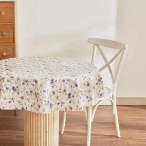 Karaca Home Dora Floral Round Pvc Tablecloth 140 Cm - Purple Floral