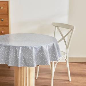 Karaca Home Luna Round Pvc Tablecloth 140 Cm - Blue Polka Dot