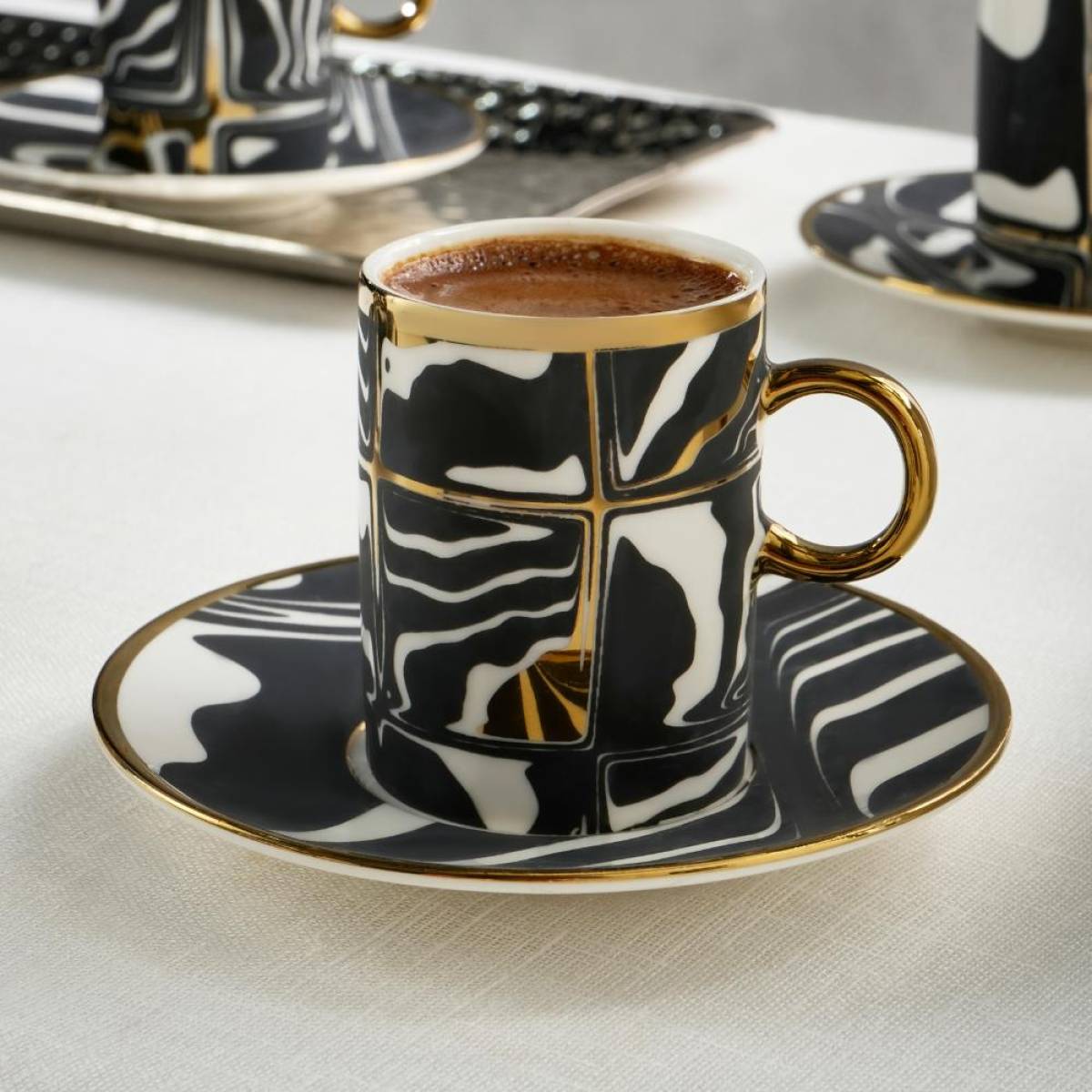 Karaca Tales 6-piece Coffee Cup Set 90 Ml | Bone Porcelain Espresso Set