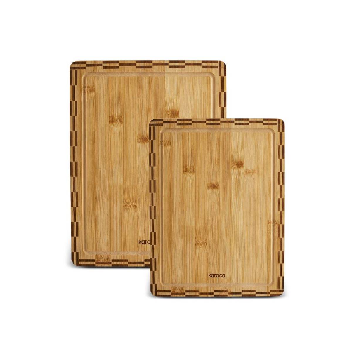Karaca Lawn 2-piece Bamboo Cutting Board Set | Natural Kitchen Boards