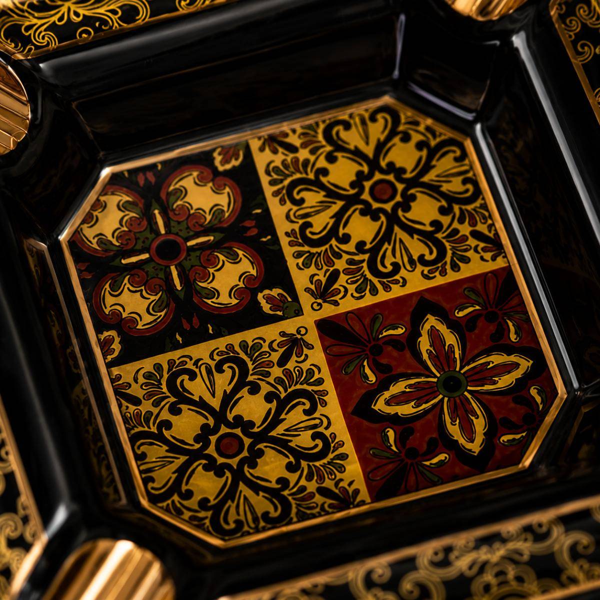Lubinski Ceramic Cigar Ashtray – Luxury Black & Gold Edition, Lub-yja20032bk