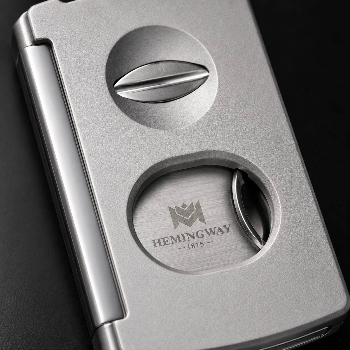 Hemingway Signature Series Cigar Cutter – V | Round Cut Silver Edition, Hemcutsilver