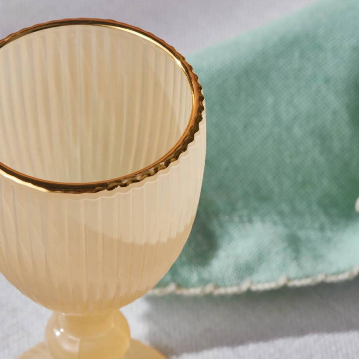 Karaca Rocco 6-piece Coffee Side Glass Set 60 Ml, Sugar Gold Rim | Colored Glass