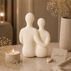 Abstract Couple Sculpture – Luxury Romantic Decorative Accent, SK534