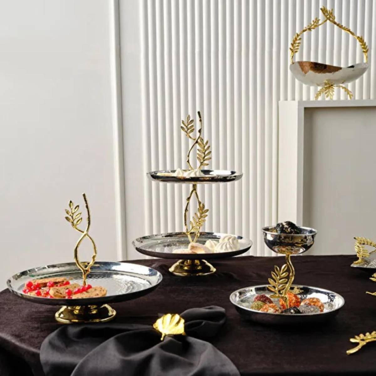 Karaca New Year Carmenta Set Of 2 Snack Bowls - Silver/gold Accent