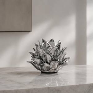 Luxury Chrome Lotus Decorative Sculpture – Small, QX1021SL