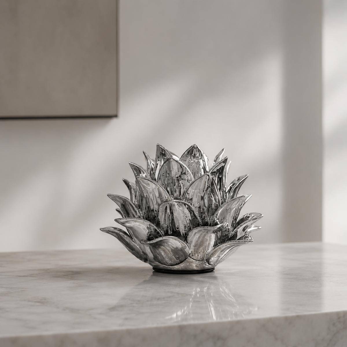 Luxury Chrome Lotus Decorative Sculpture – Small, QX1021SL