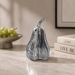 Silver Pear Sculpture – Luxury Decorative Accent, K300-2SL