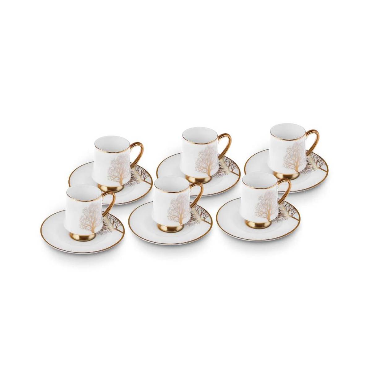 Karaca Afra 6-piece Coffee Cup Set - 90 Ml | Bone Porcelain Espresso Set