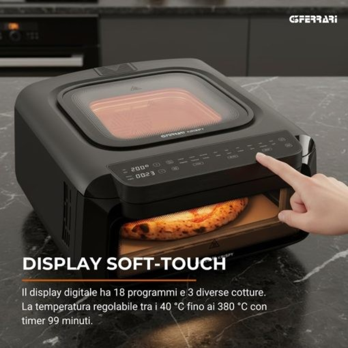 G3 Ferrari G10225 Krispy Pizza Oven And Air Fryer, Multifunction, 2100 W