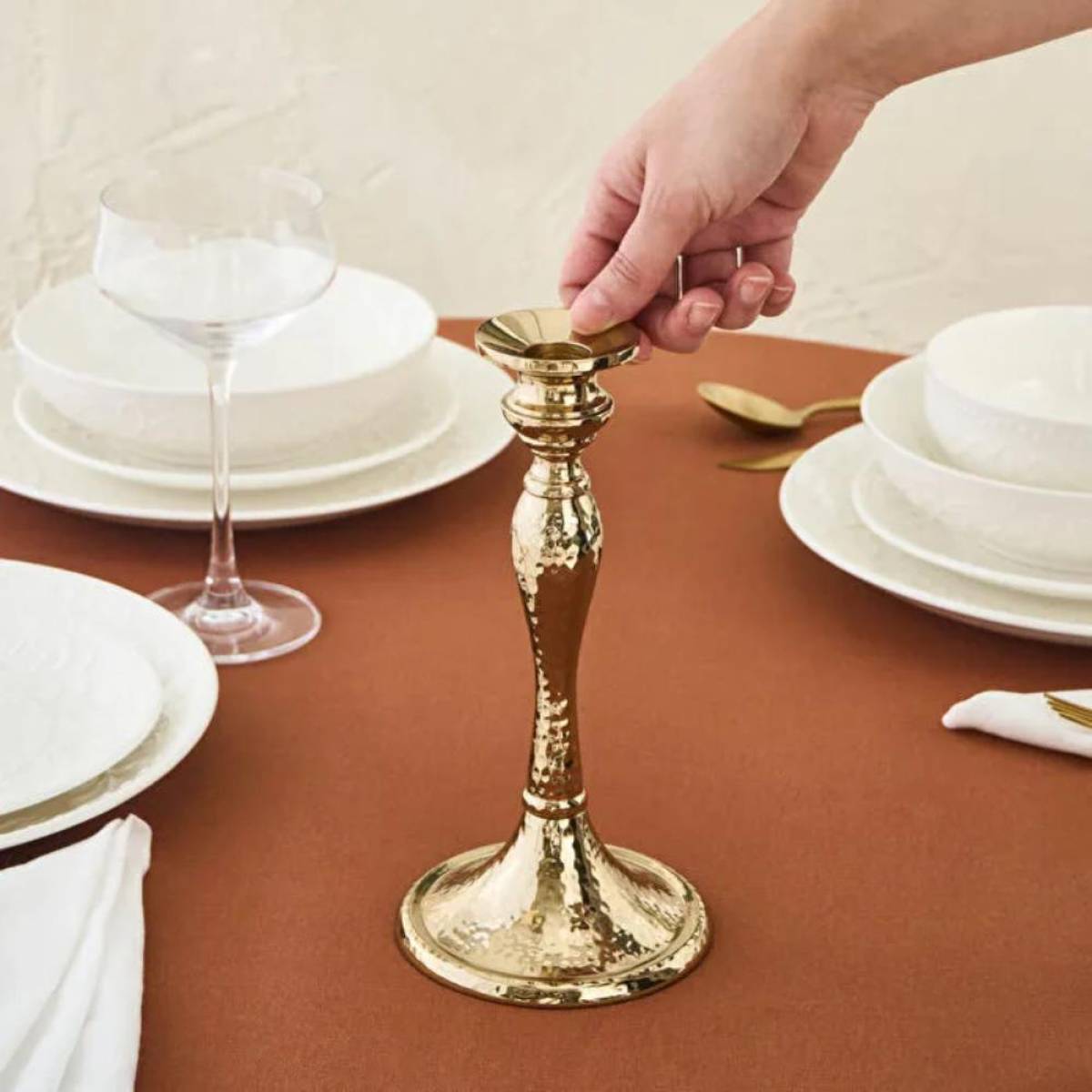 Karaca Home Rena Candlestick 22 Cm - Gold