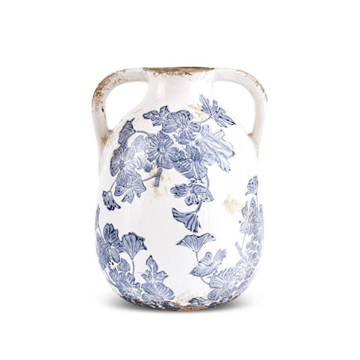 Karaca Marine Two-arm Decorative Vase 17.5 Cm - Blue/white