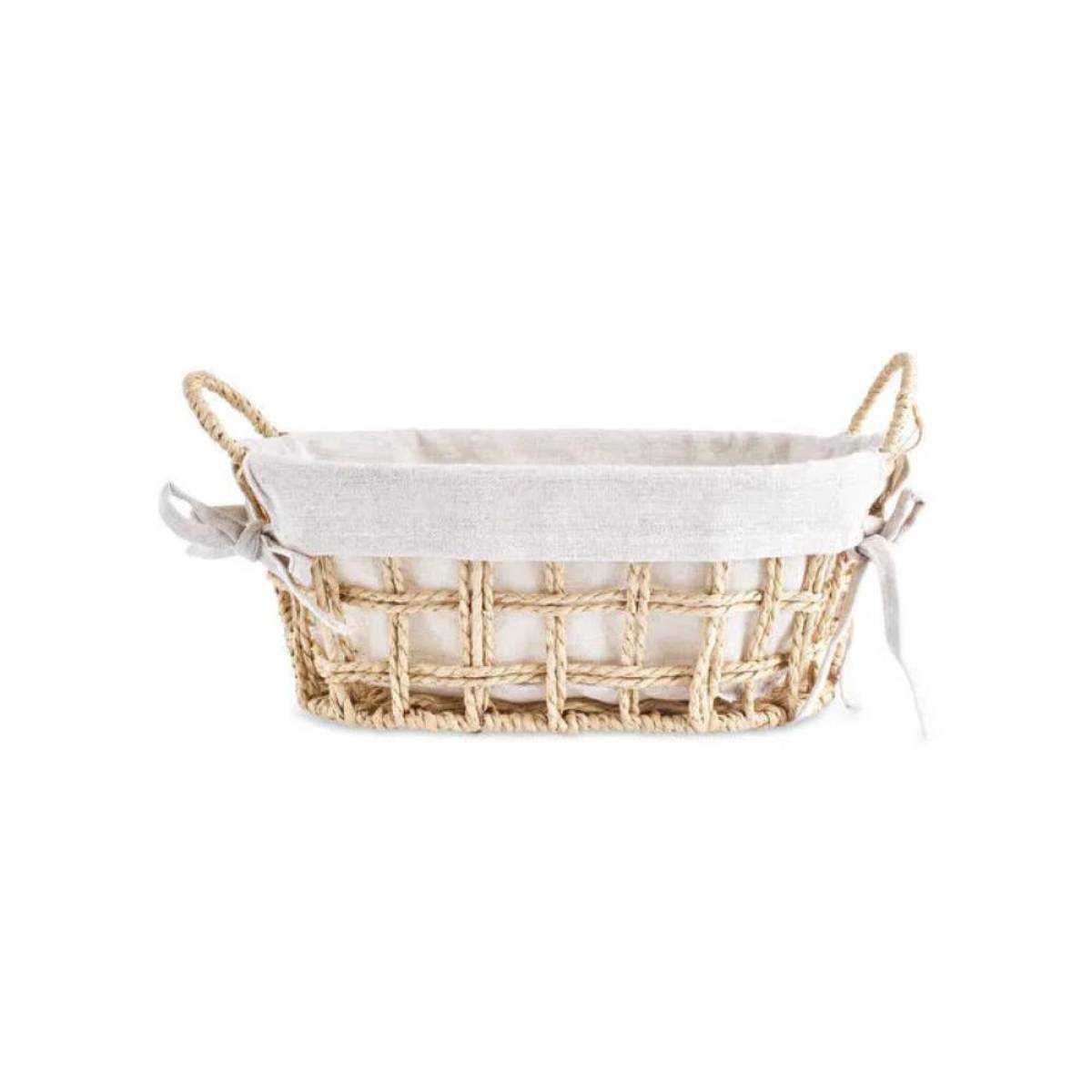 Karaca Asia Cream Bread Basket 32.5 Cm | Metal Frame With Cotton Lining