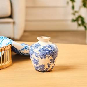 Karaca Mariner Decorative Vase 11.5x12.5 Cm - Blue/white