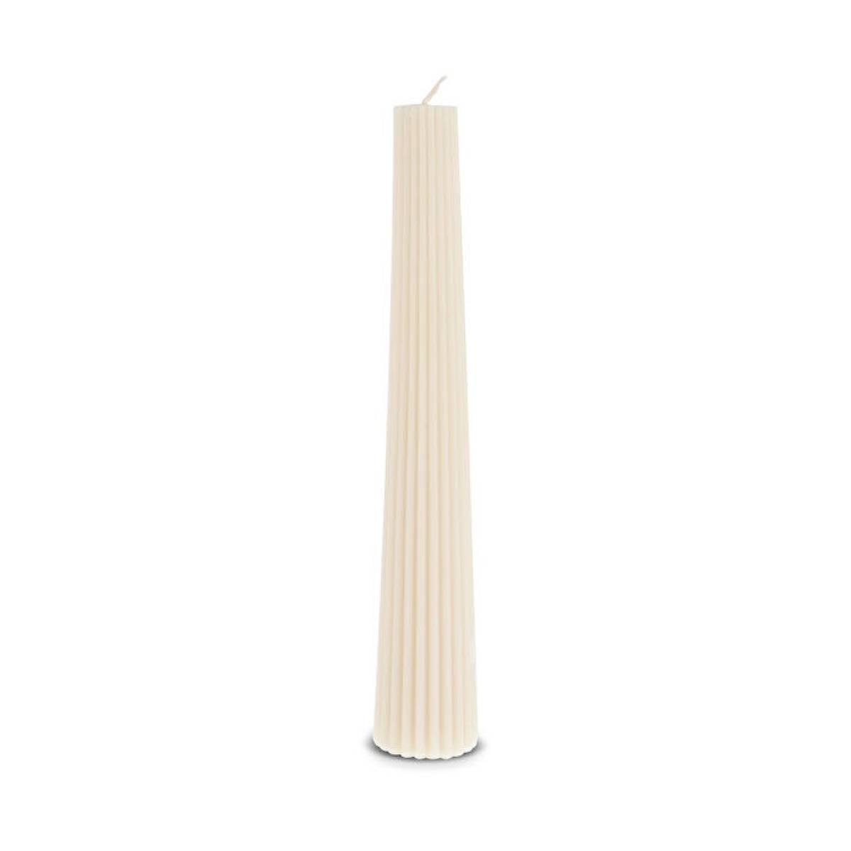 Karaca Home Striped Taper Candle 22 Cm - Beige | Elegant Decorative Candle