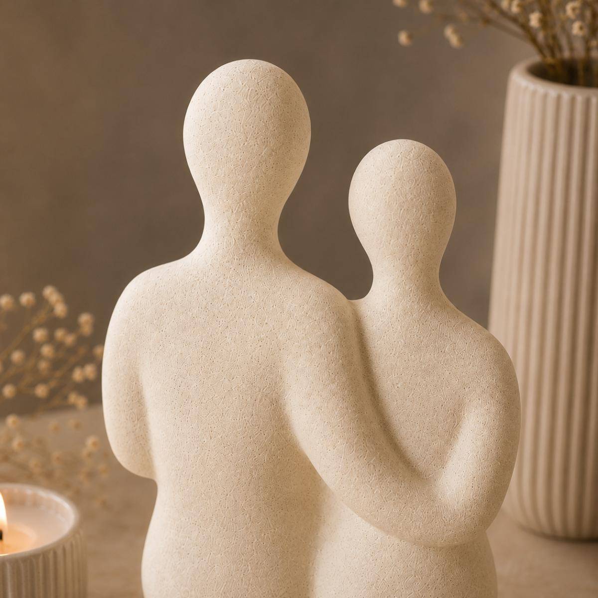 Abstract Couple Sculpture – Luxury Romantic Decorative Accent, SK534