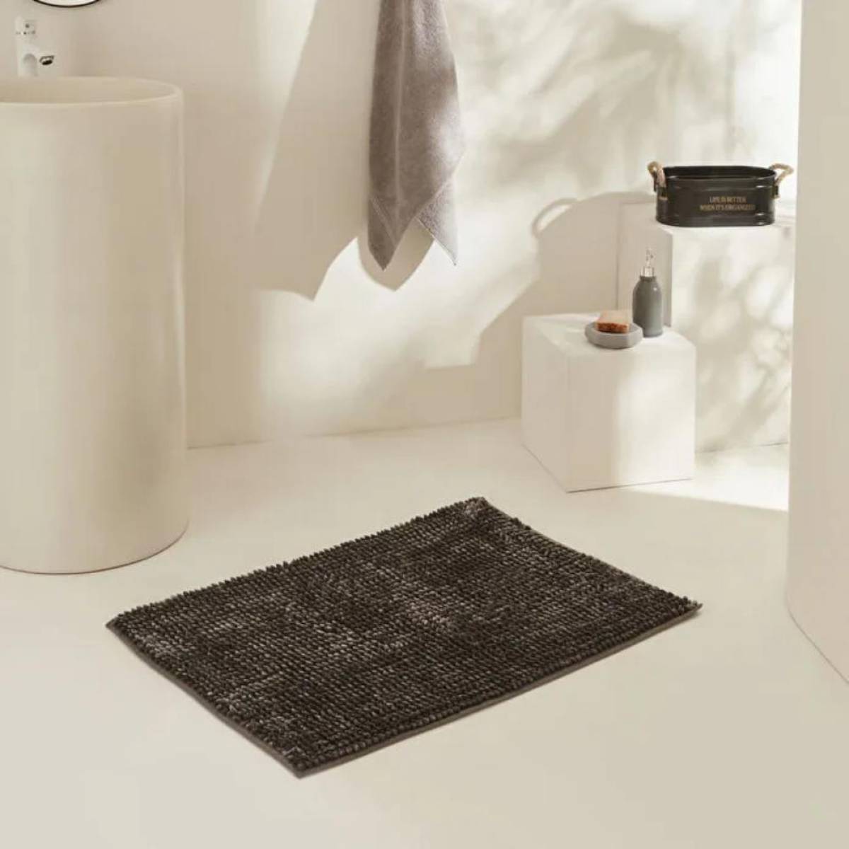 Karaca Home Jules Pasta Bathroom Mat 60×90 Cm - Anthracite, 200.22.11.0494