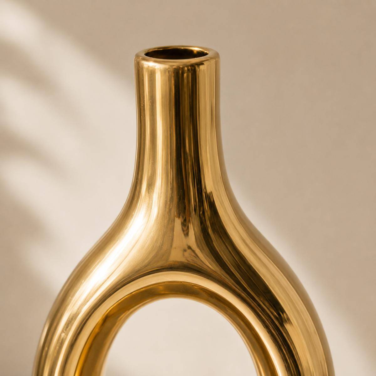 Gold Sculptural Hollow Vase – Modern Luxury Décor Accent, SK547GD