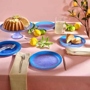 Karaca Reef 7-piece Cake And Dessert Set - Blue | Elegant Serving Set