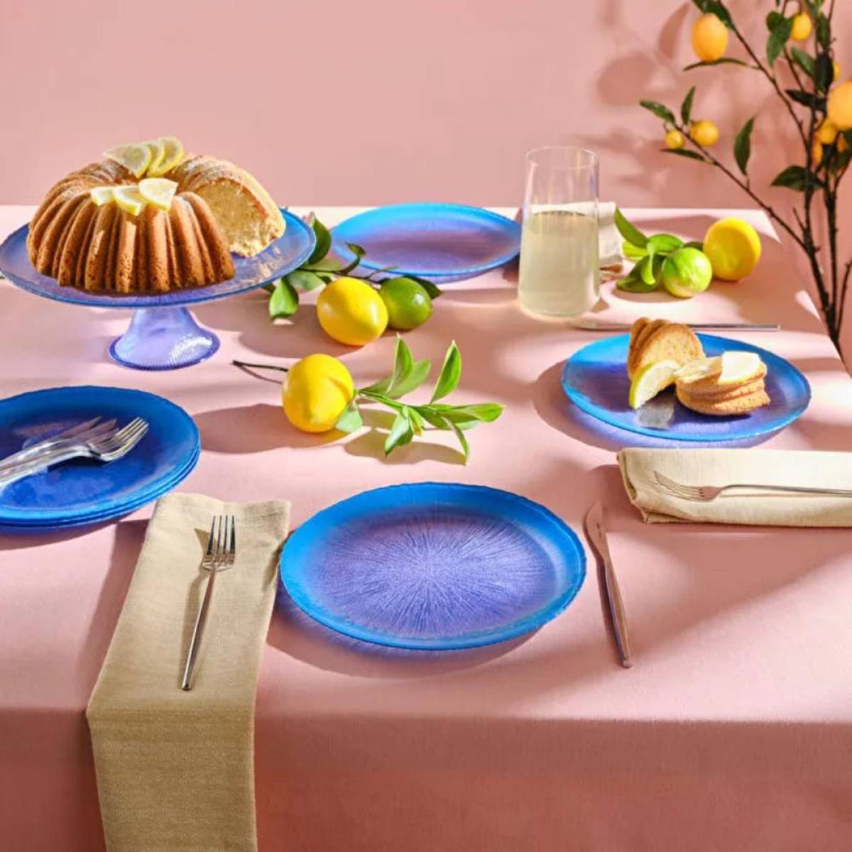 Karaca Reef 7-piece Cake And Dessert Set - Blue | Elegant Serving Set