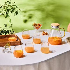 Karaca Savona 7-piece Drinkware Set - 1.8l Pitcher And 6 Glasses | Clear Glass Set, 153.09.01.0648