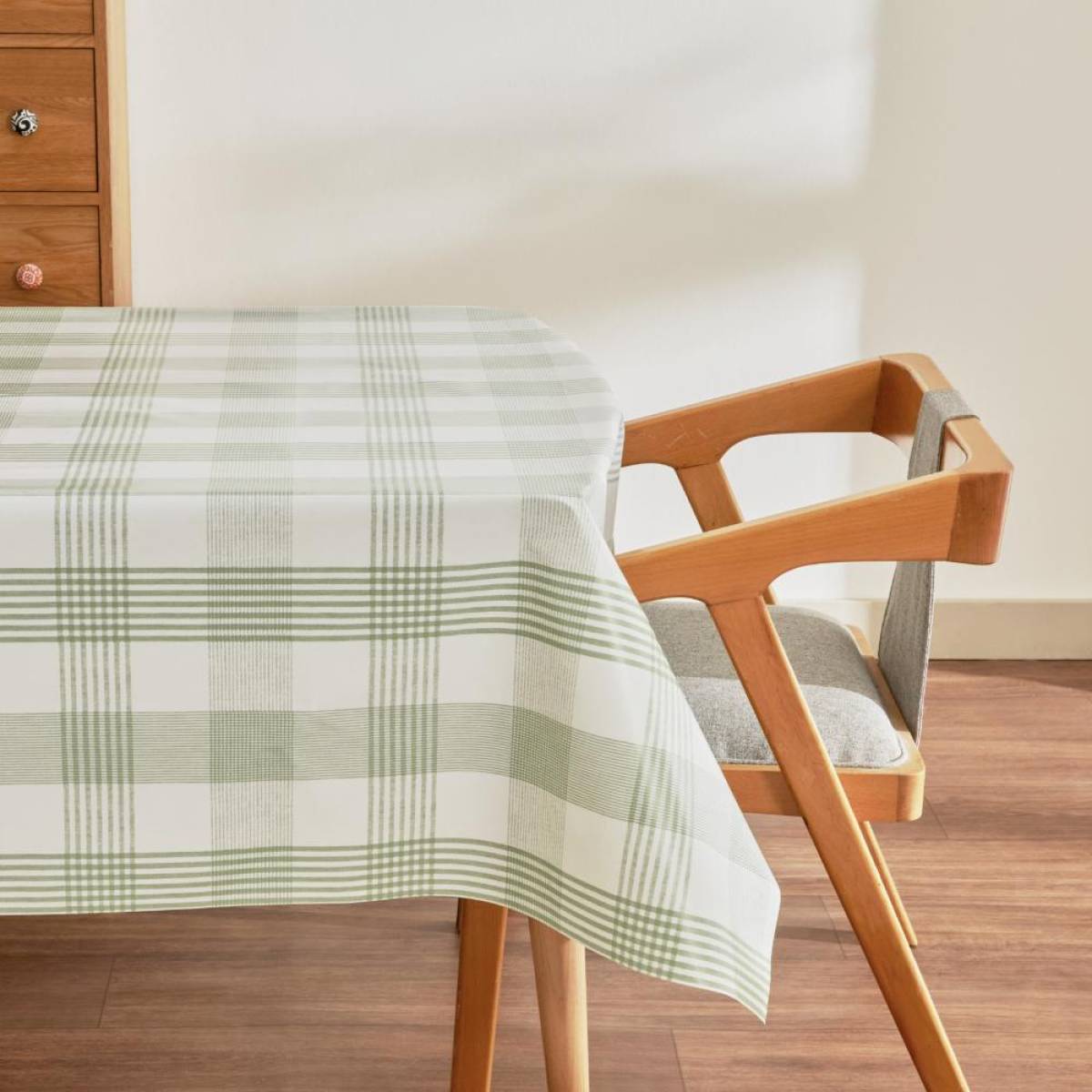 Karaca Home Luna Plaid Pvc Tablecloth 100x140 Cm - Green/white,
