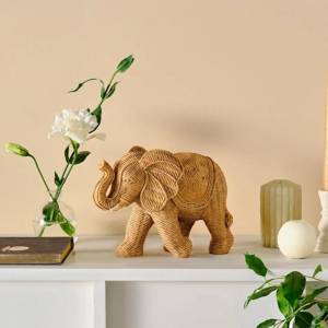Karaca Renato Elephant Figurine - Natural Beige
